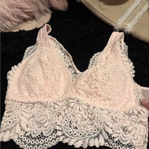 Aerie Lace Bralette in Soft Pink
